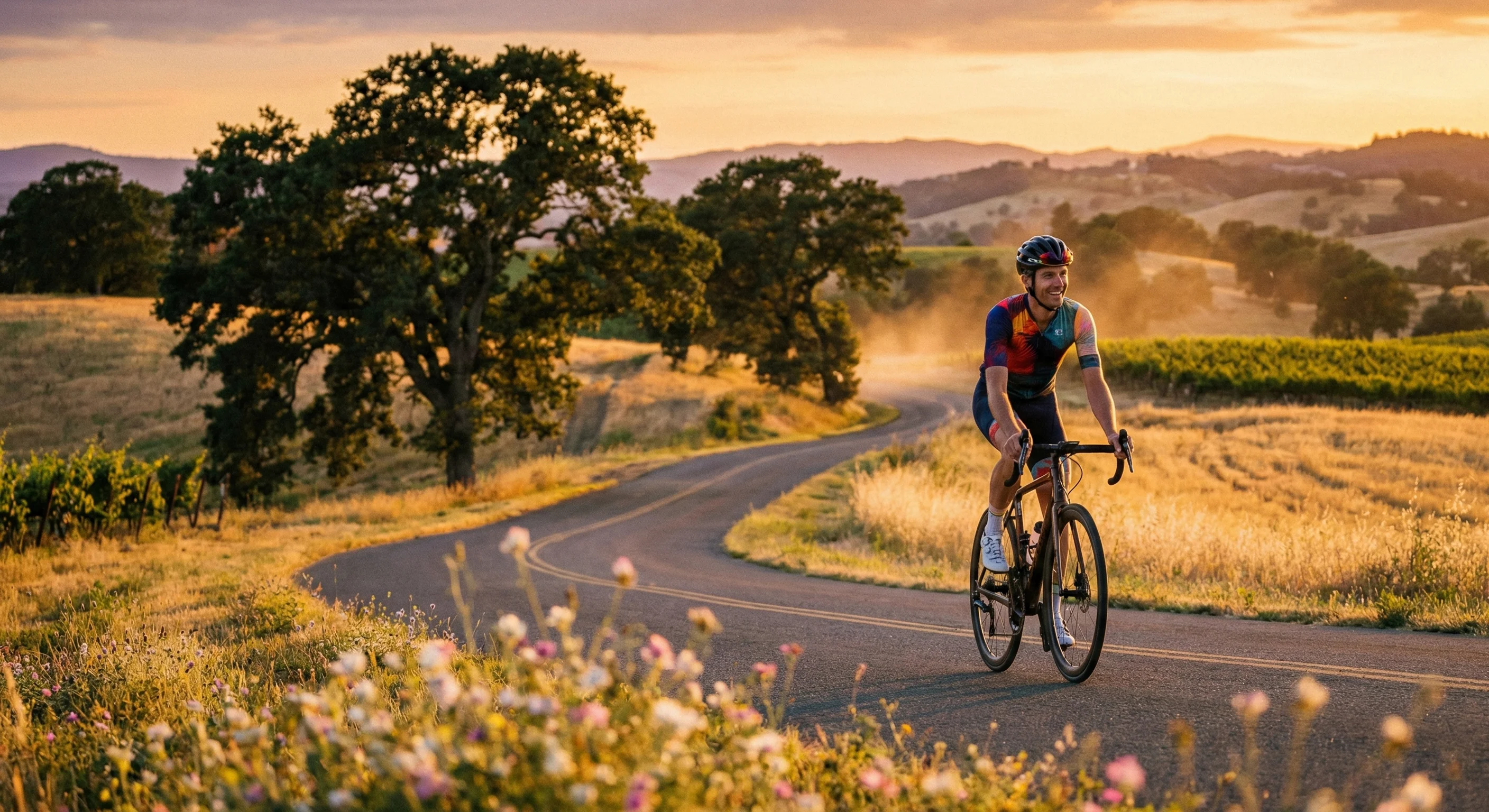 Cyclist doing active recovery ride